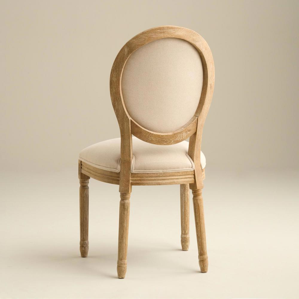 Sienna Beau Linen Round Back Chair, Weathered Oak / Natural
